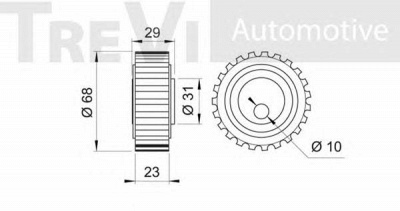 TREVI AUTOMOTIVE td1104 -  Натяжной ролик, ремень ГРМ